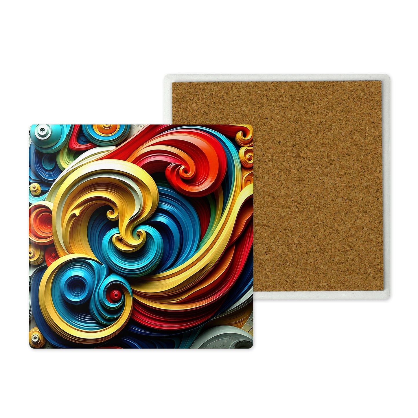 Swirl Art Stone Coasters (4-Design Pack)