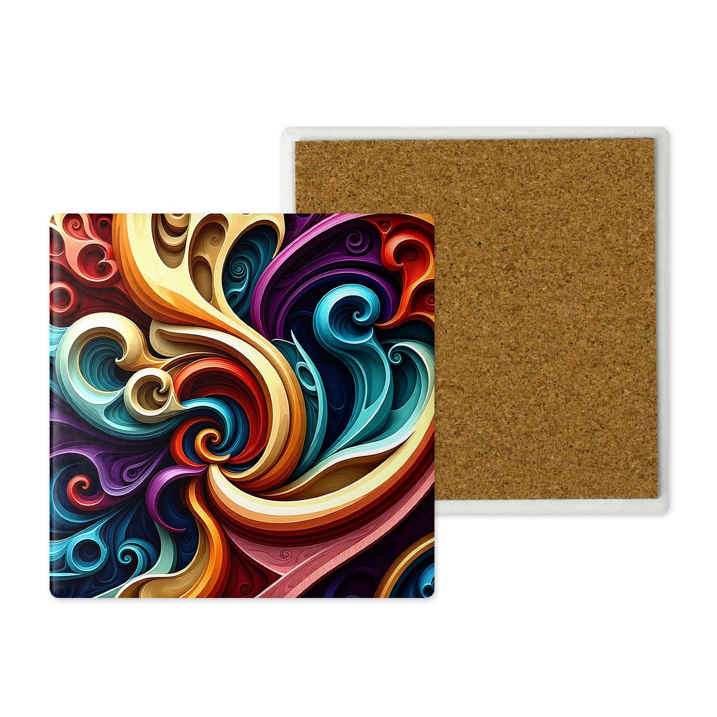 Swirl Art Stone Coasters (4-Design Pack)