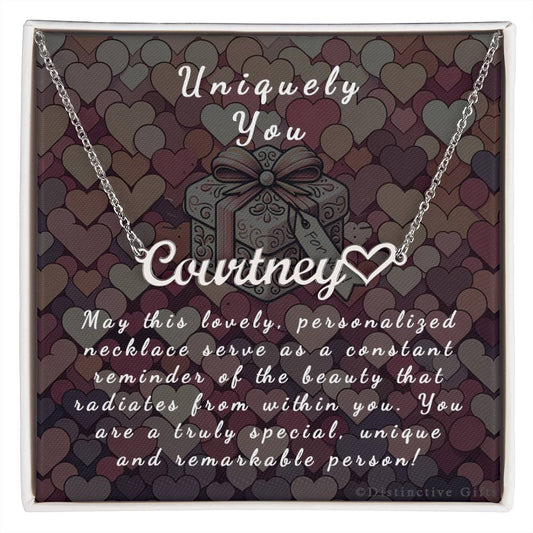 Uniquely You Heart Name Necklace